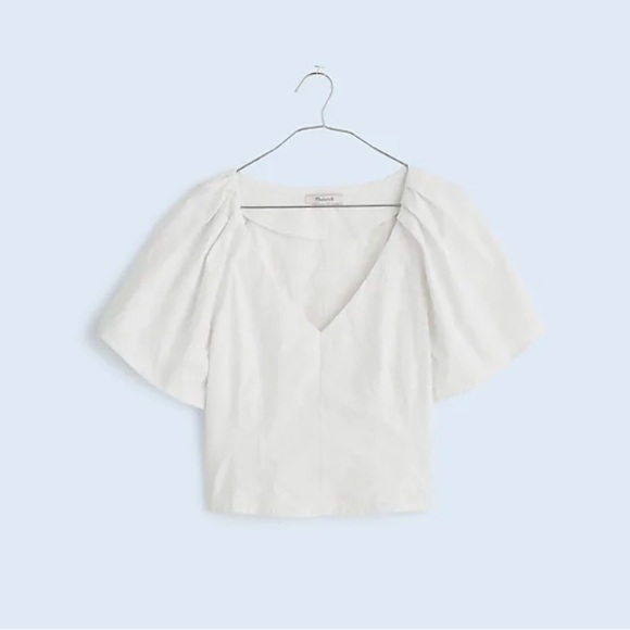 Madewell Darted V-Neck Top in Floral size 00 eyelet white - Picture 1 of 11